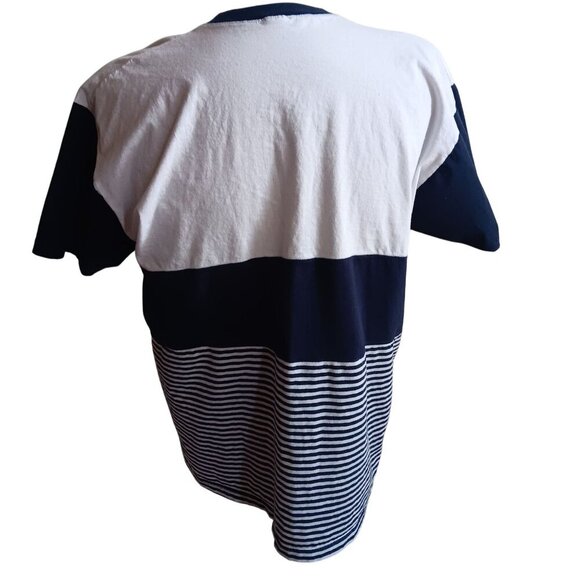 Vintage Men's T-shirt XXL 1990's Embroidered Colorblock Greece Buttery Thin 2XL - Picture 4 of 5